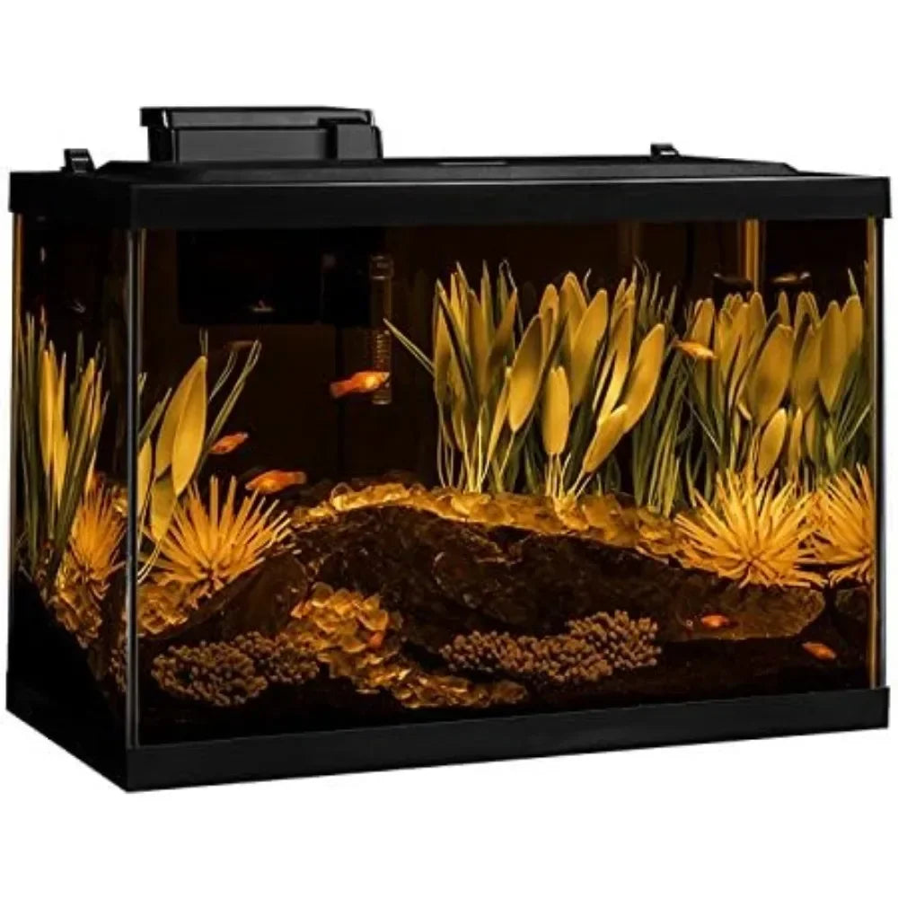 Includes LED Lighting and Decor Fishbowl Aquarium