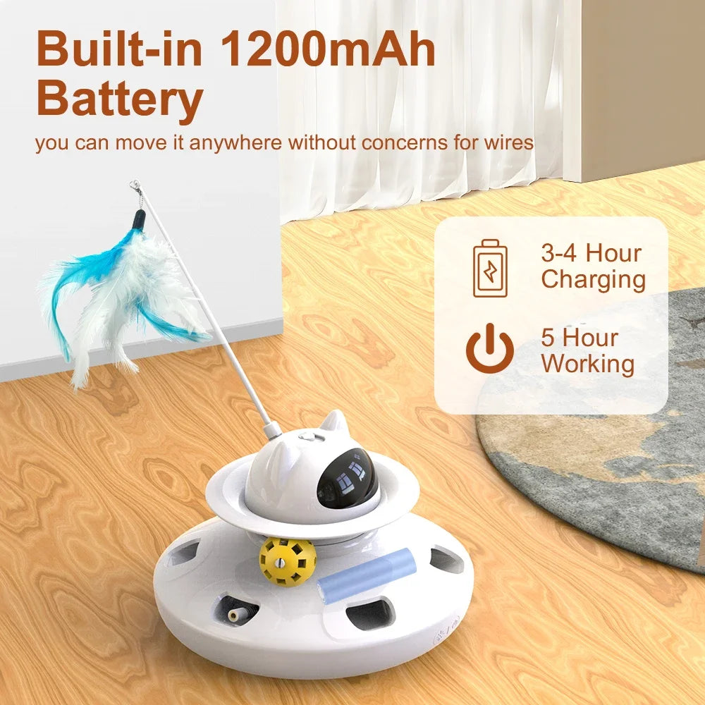 Smart Teasing Cat Automatic Feather Fun Ball Toy