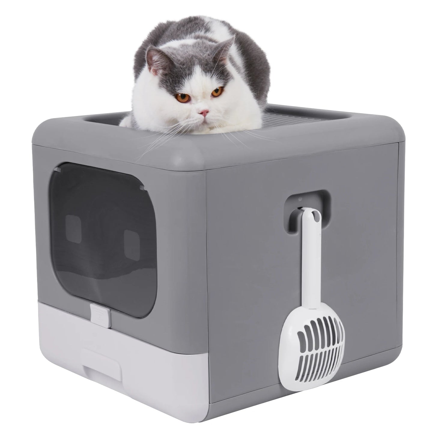 Cat Litter Box Foldable Top Entry