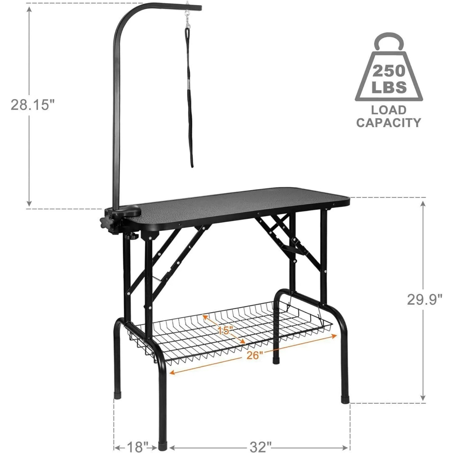 US 32 Inch Folding Pet Grooming Table