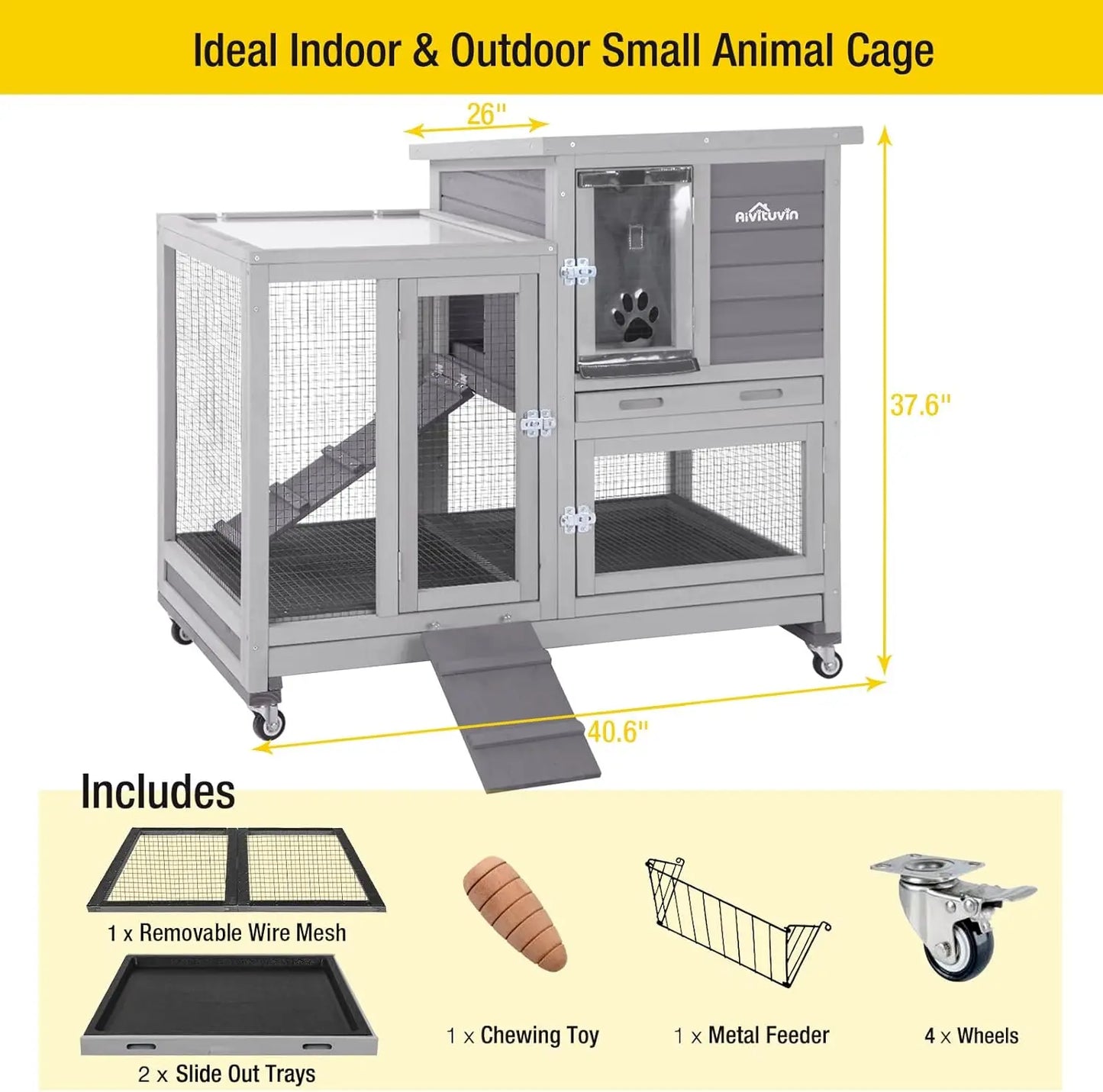 Wooden Bunny Hutch Indoor- Outdoor