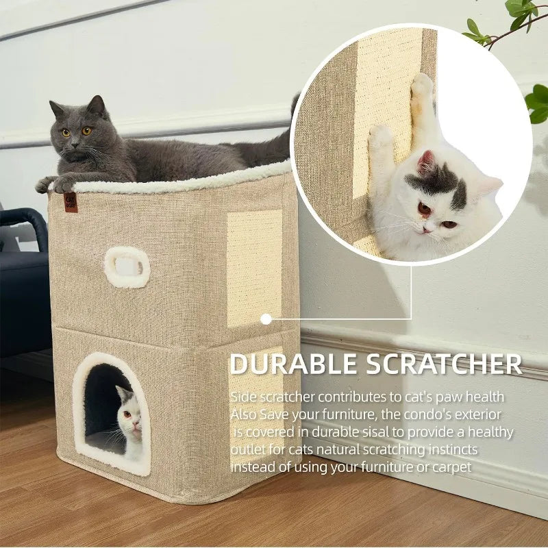 2-Story Cute Modern Cat Condo