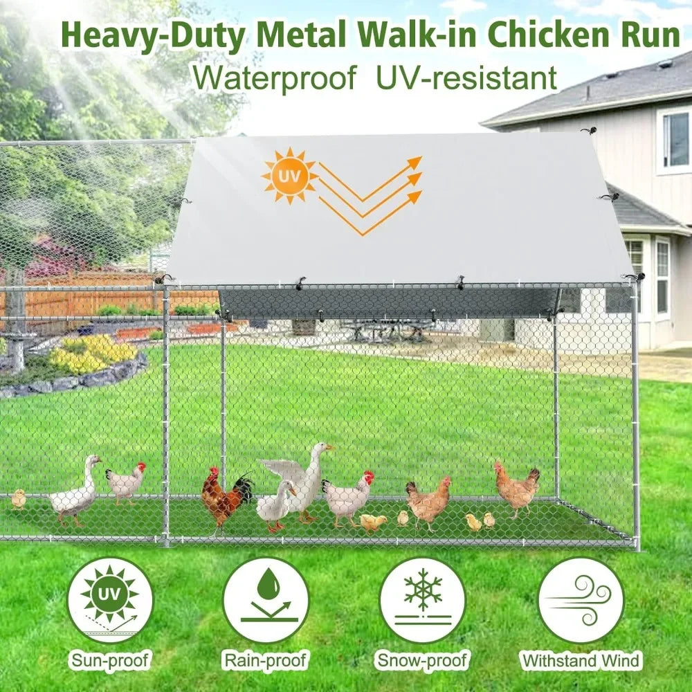 Chicken Coop Large Metal Run