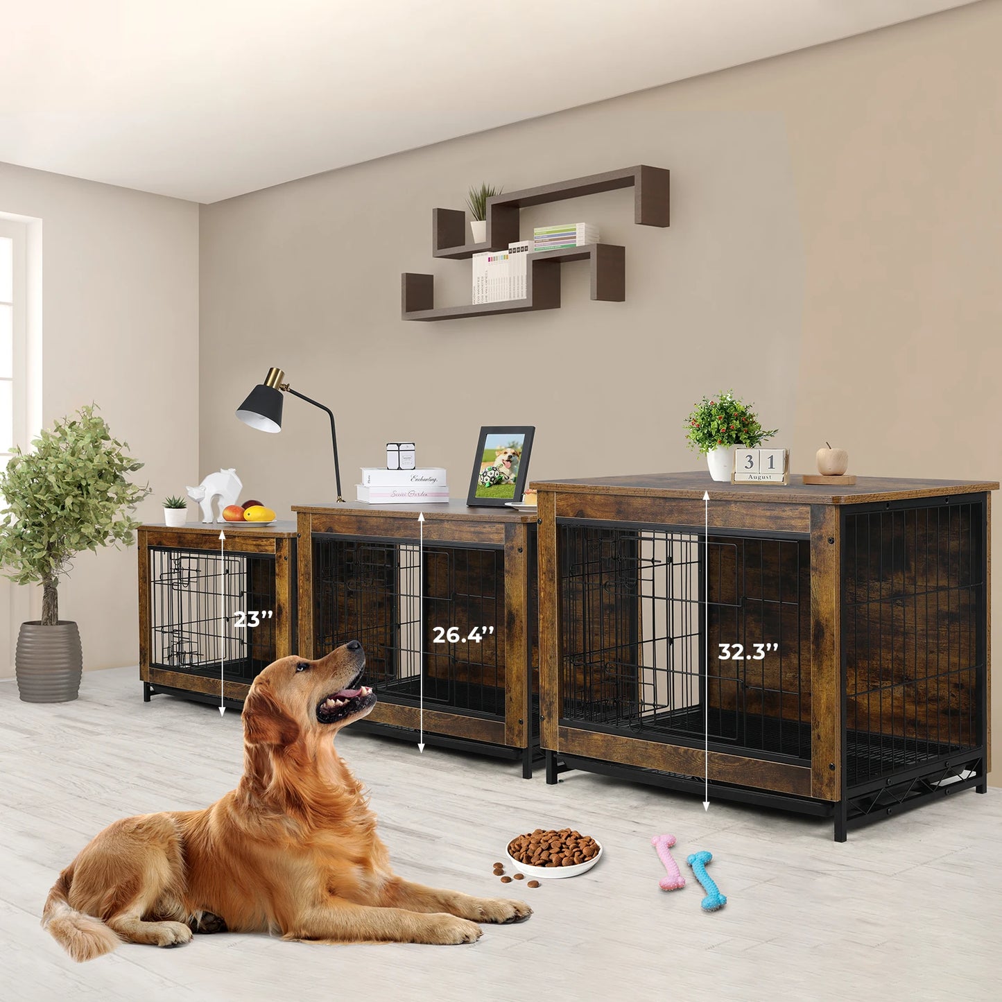 Heavy-Duty Dog Cage w/Pull-Out Removable Tray