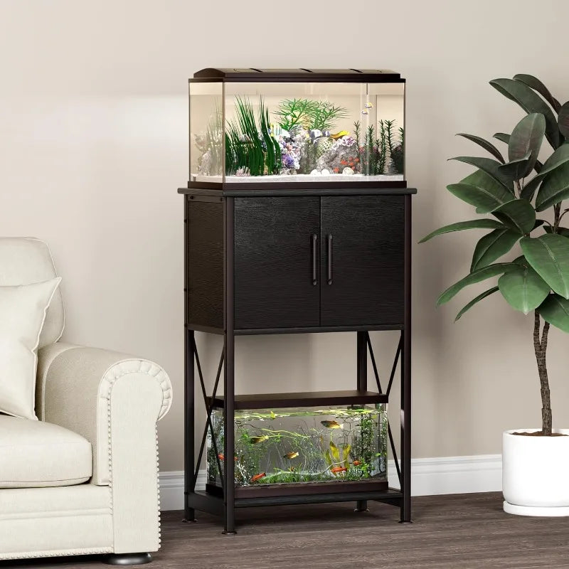 5-10 Gallon Fish Tank Stand, Metal Double Aquarium Stand