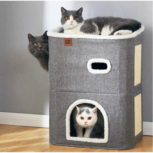 2-Story Cute Modern Cat Condo