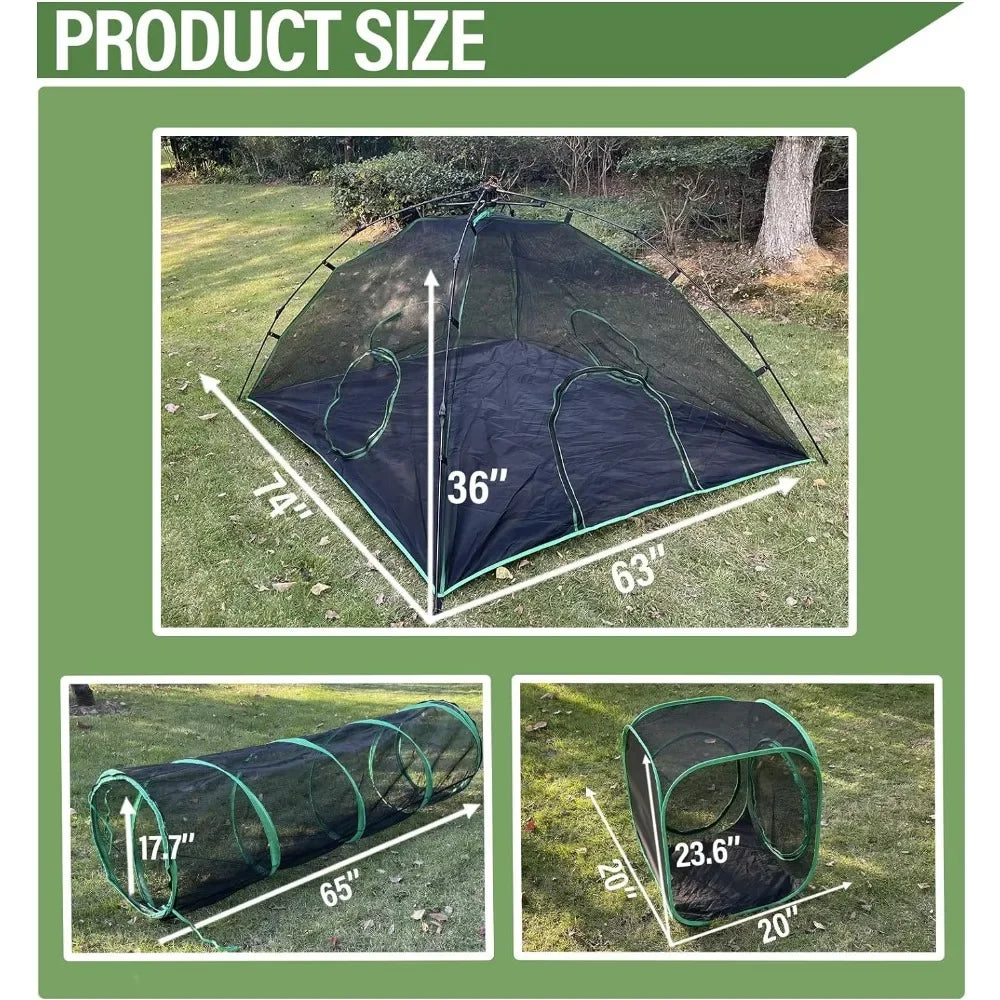 6-in-1 Outdoor Cat Play Tents and Tunnels