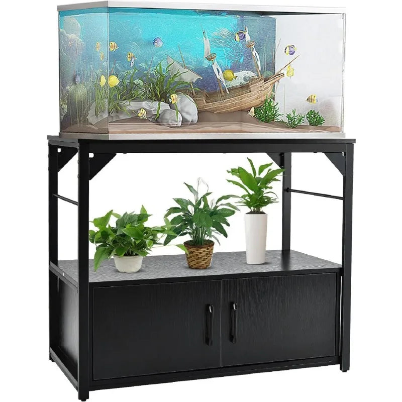 40 Gallon Fish Tank Stand Aquarium With Storage Cabinet