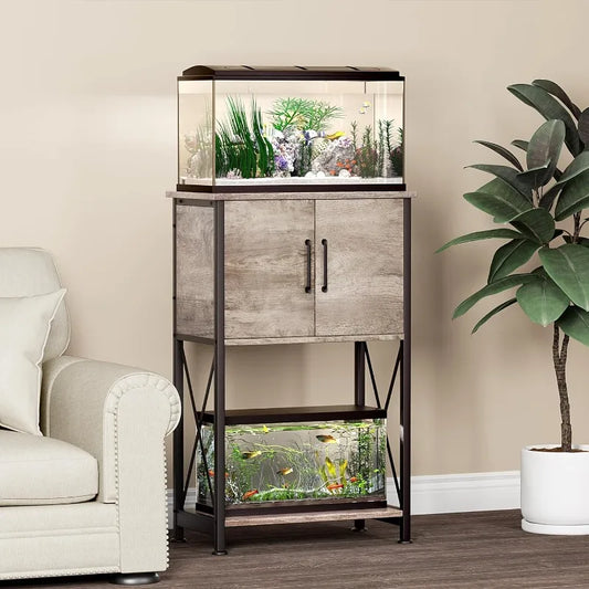 5-10 Gallon Fish Tank Stand, Metal Double Aquarium Stand