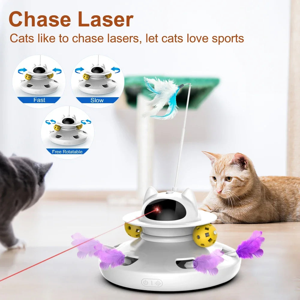 Smart Teasing  Cat Automatic Feather Fun Ball Toy