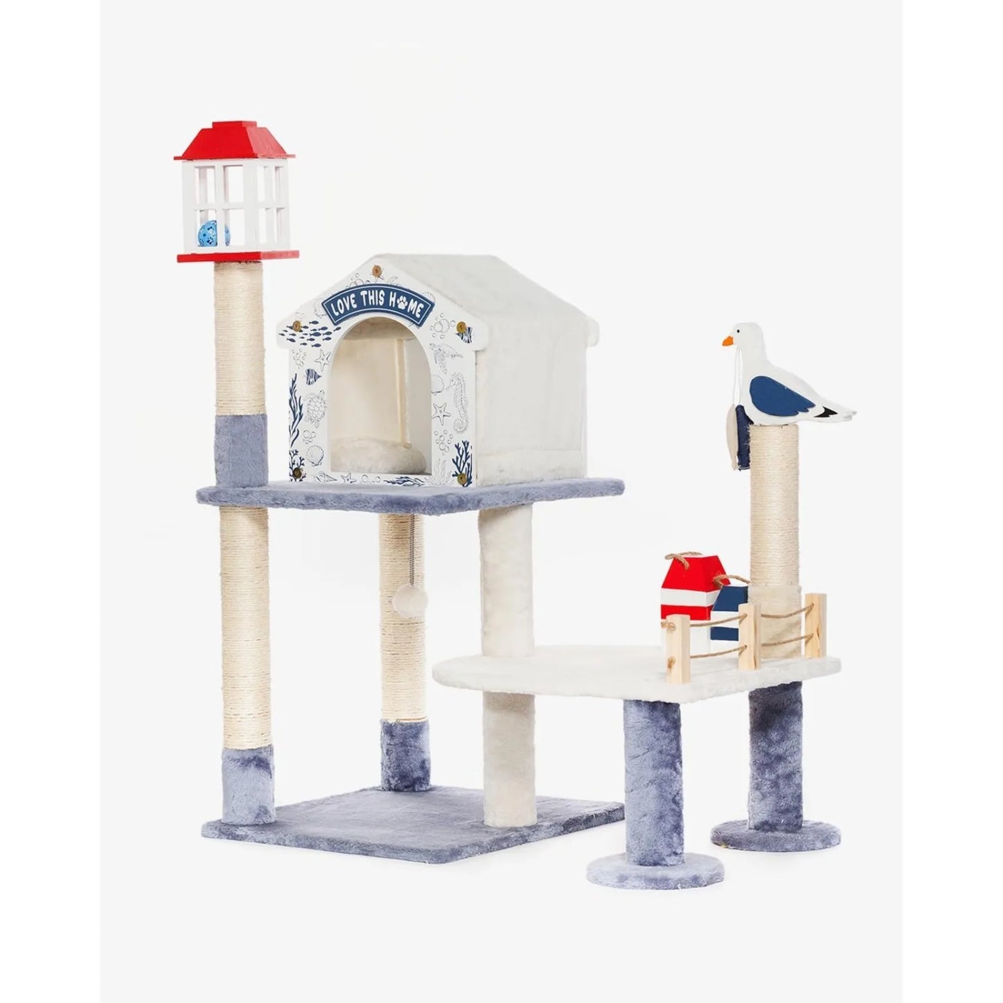 Novelty House Seagull Collapsible Cat Tree Tower Condo