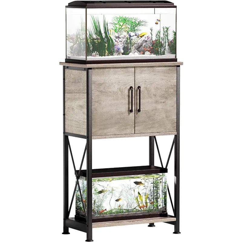 5-10 Gallon Fish Tank Stand, Metal Double Aquarium Stand