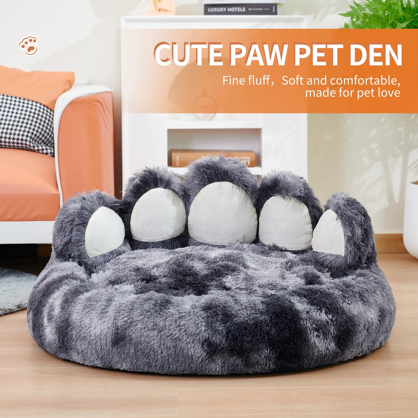 Cozy Paw Shape Warm Dog Bed