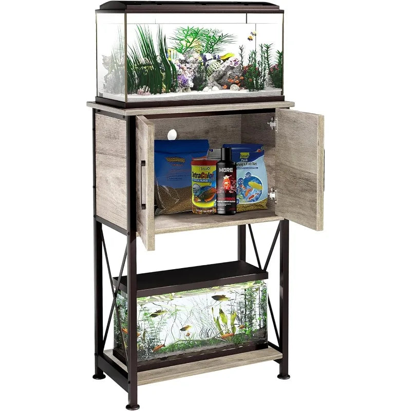 5-10 Gallon Fish Tank Stand, Metal Double Aquarium Stand