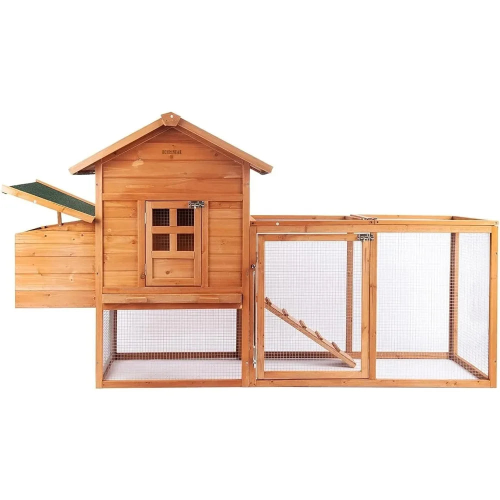 Large Waterproof Outdoor Wooden Chicken House with Nesting Box