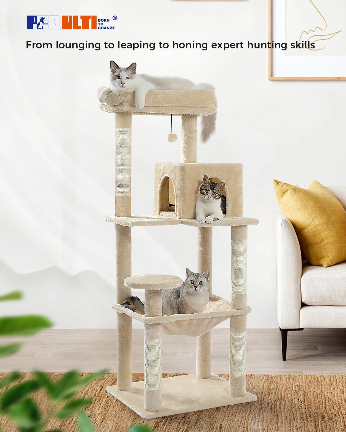 5-Level Cat Tower for Large Cats