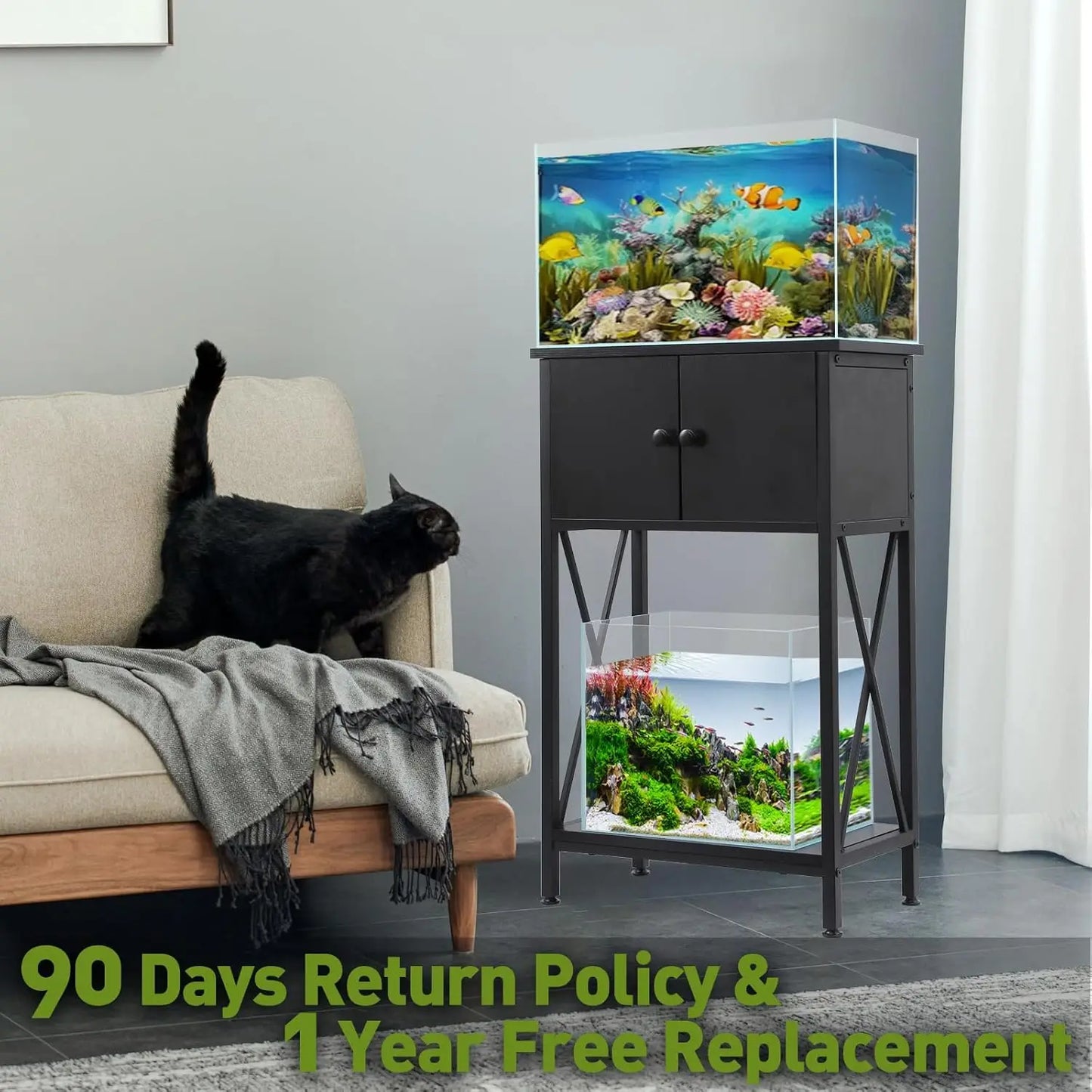 10 Gallon Fish Tank Stand with Cabinet