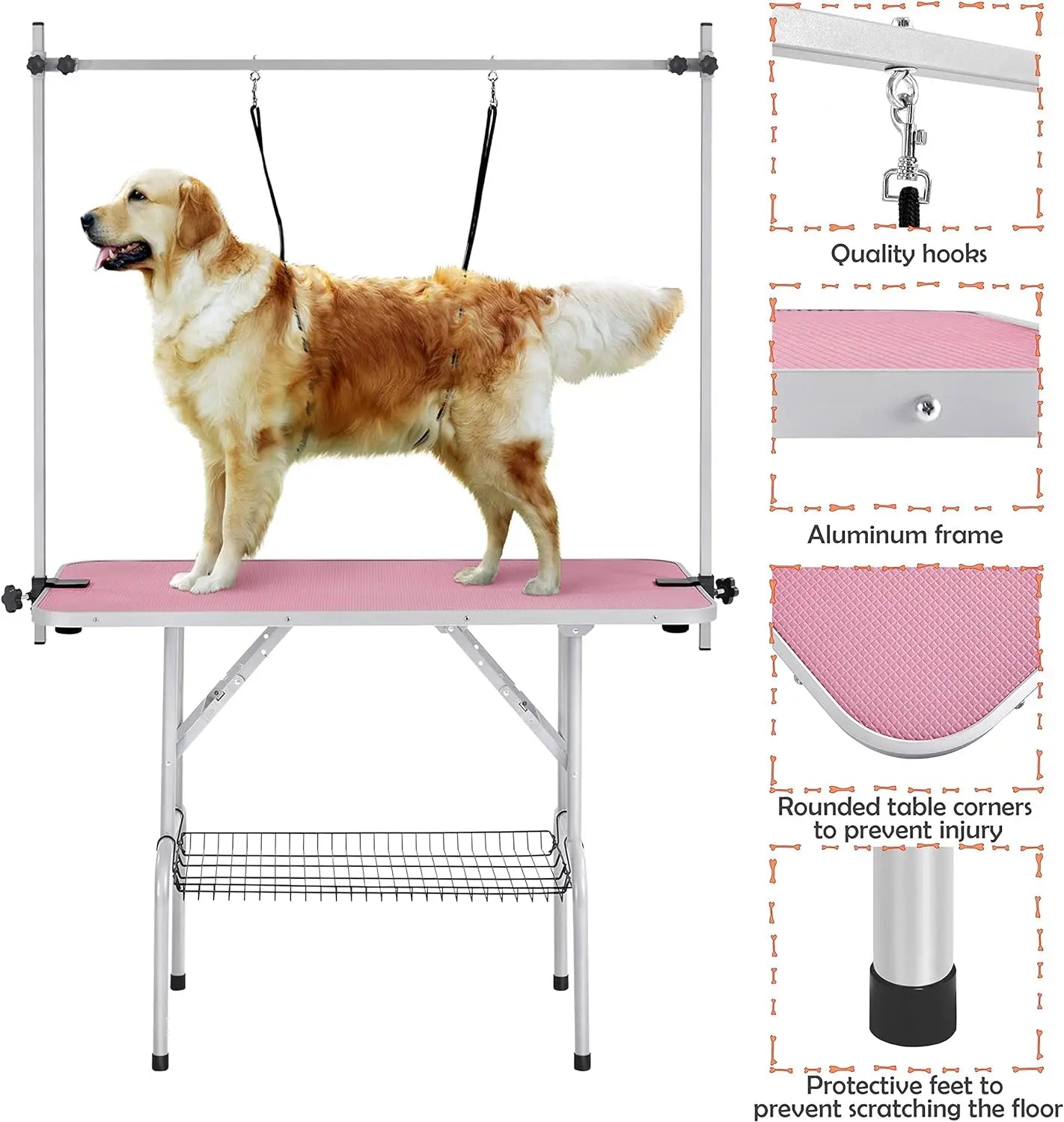 46'' Pet Grooming Table for Large Dogs