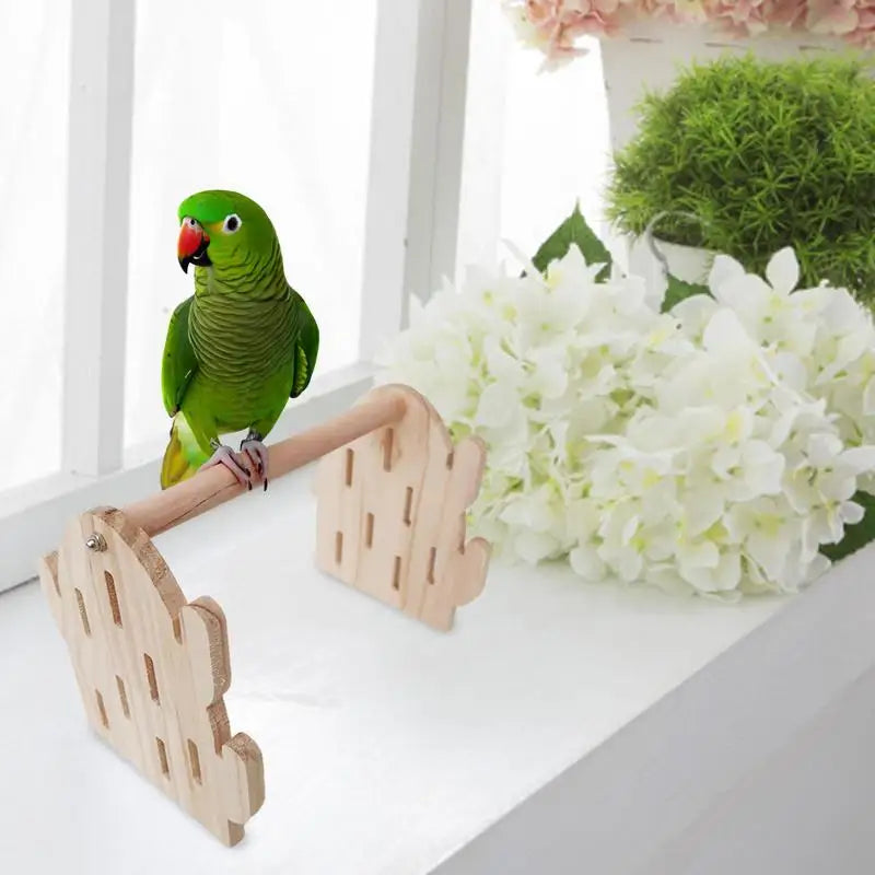 Parrot Perch Solid Wood Play Stand For Birds