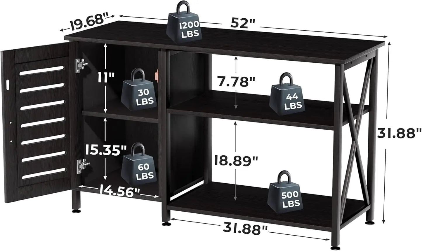 Aquarium Stand with Power Outlets and Cabinet