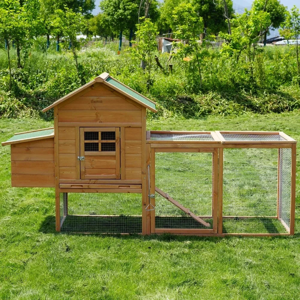 Large Waterproof Outdoor Wooden Chicken House with Nesting Box