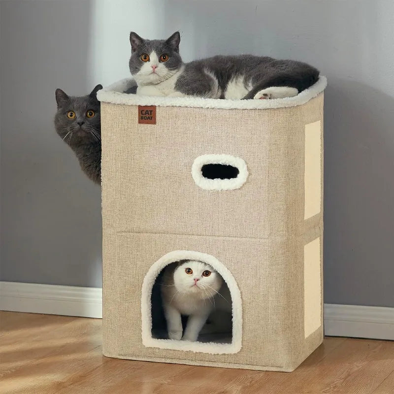 2-Story Cute Modern Cat Condo