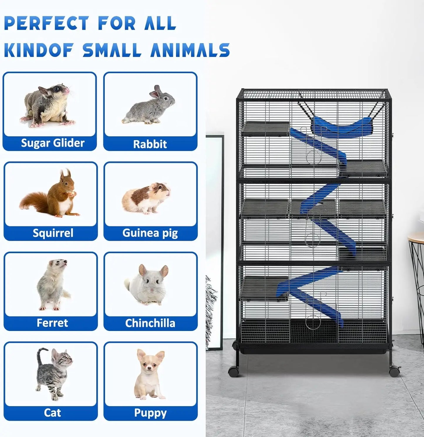 Metal Small Animal Cage for Chinchillas/Guinea Pig/Rabbit