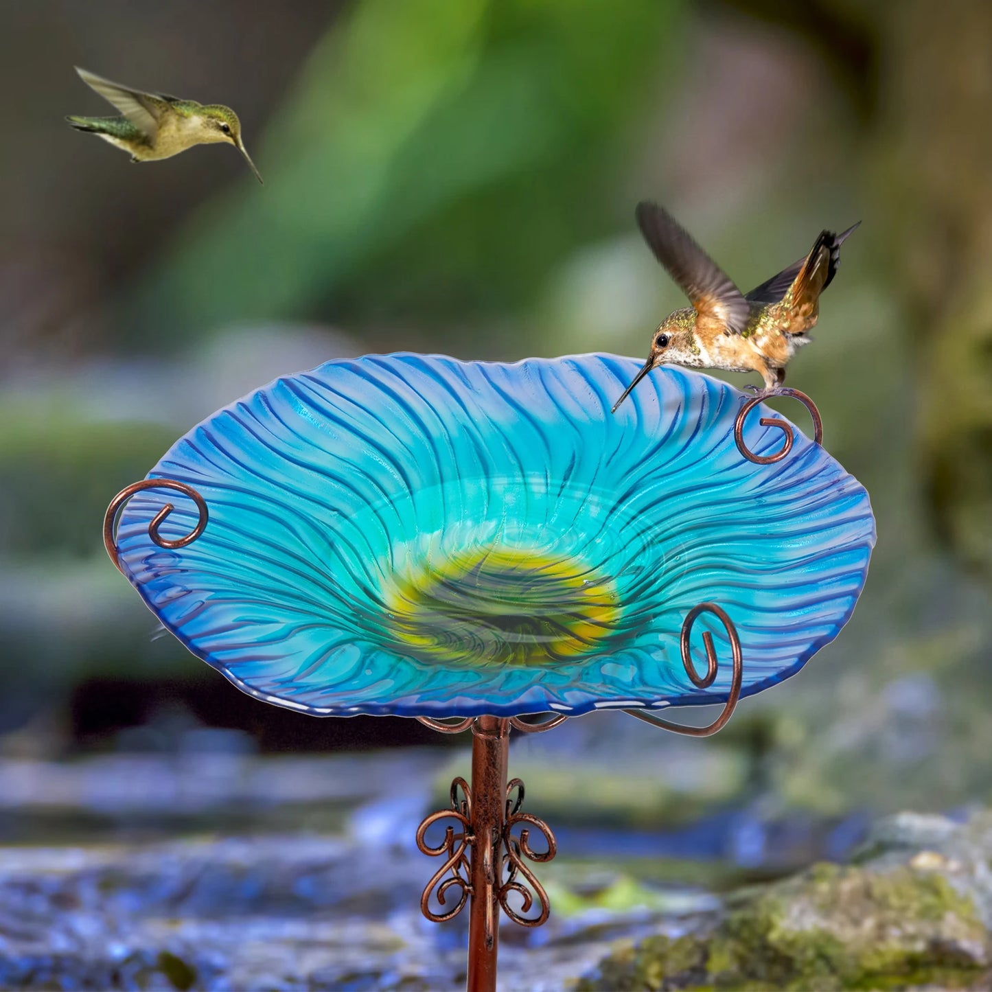 Glass Birdbath Fountain