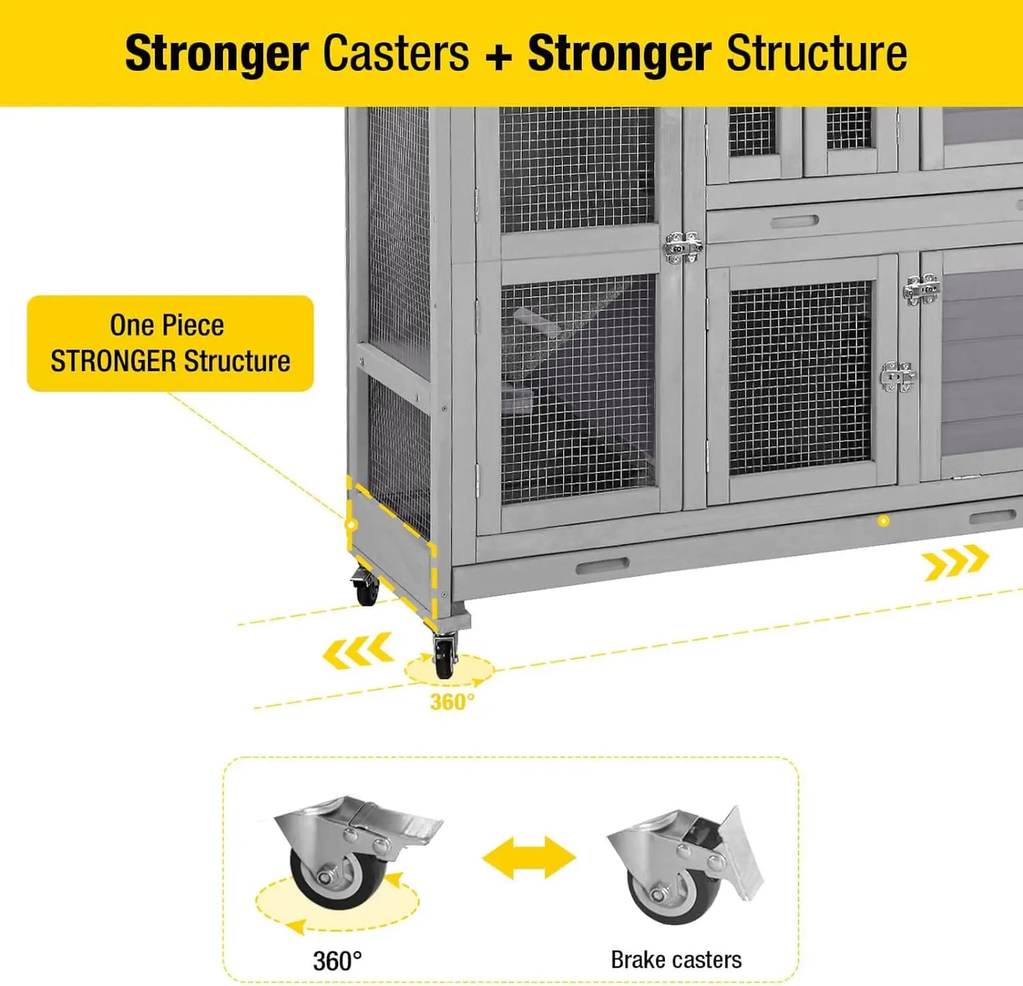 Indoor Rabbit Cage with Wheels