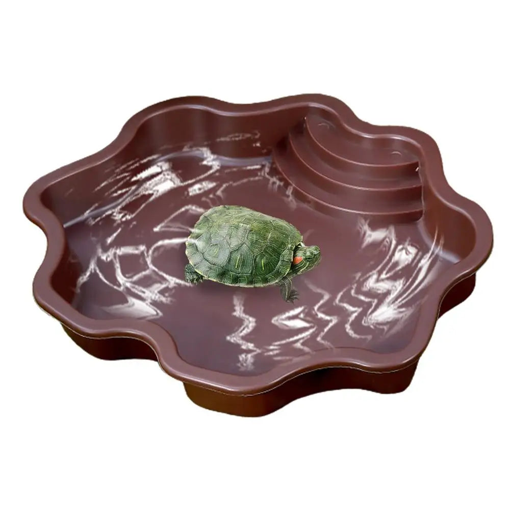 Reptile Water Dish Large Capacity Feeding Bowl For Turtles, Lizards