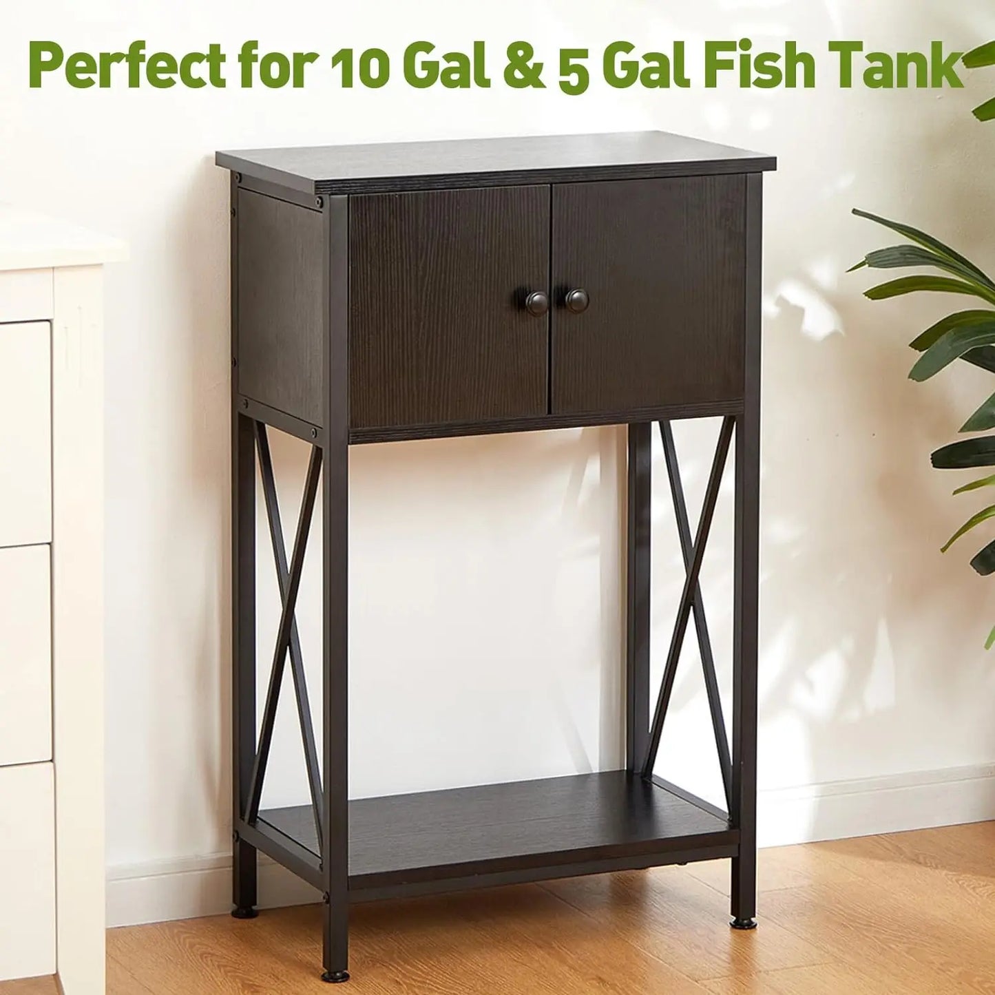 10 Gallon Fish Tank Stand with Cabinet