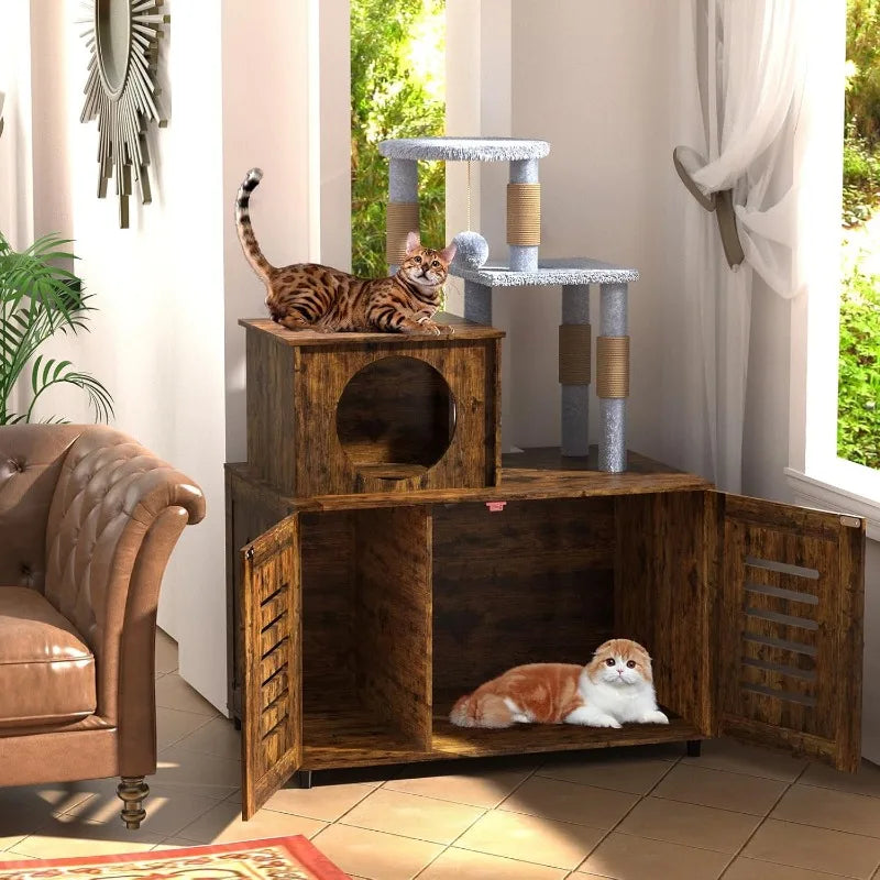 Modern Wooden All-in-one Cat Litter Cabinet