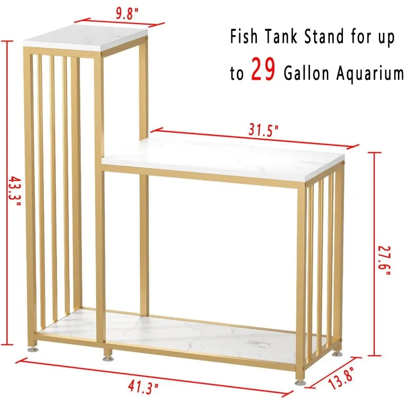 29 Gallon Fish Tank Stand, Metal Aquarium Stand with Shelves