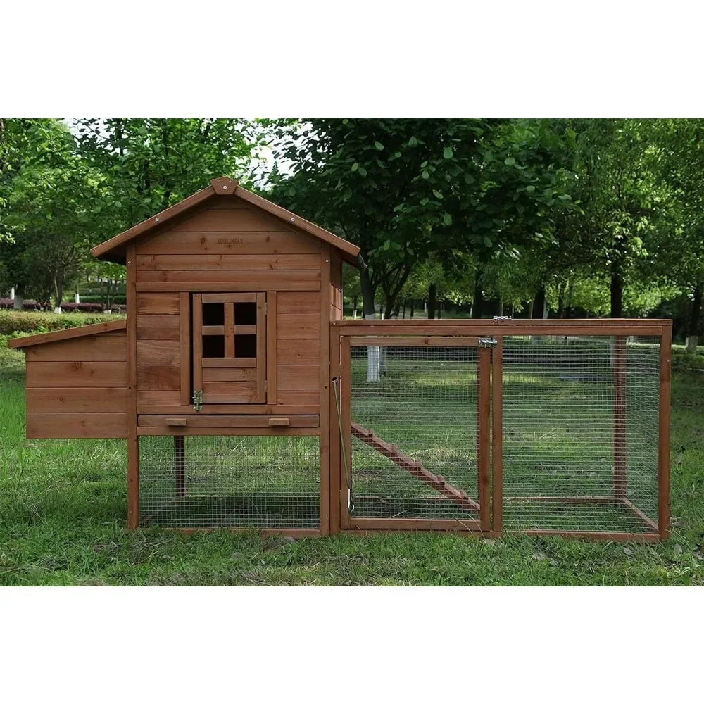 Large Waterproof Outdoor Wooden Chicken House with Nesting Box