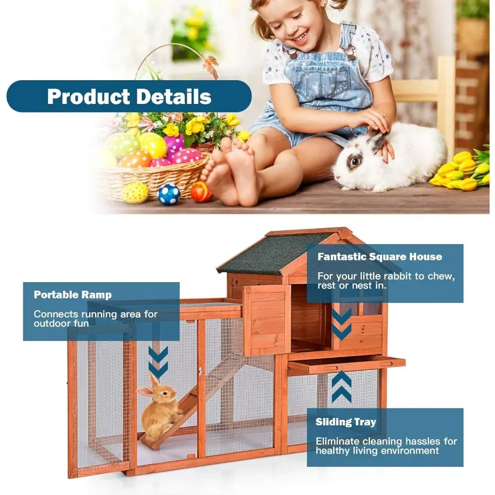 Rabbit Hutch Indoor Outdoor Bunny Cage