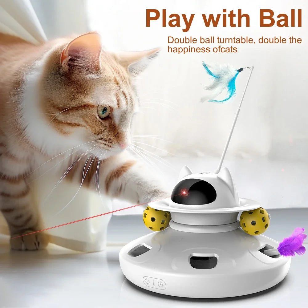 Smart Teasing  Cat Automatic Feather Fun Ball Toy