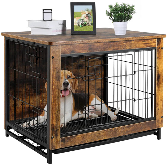 Heavy-Duty Dog Cage w/Pull-Out Removable Tray