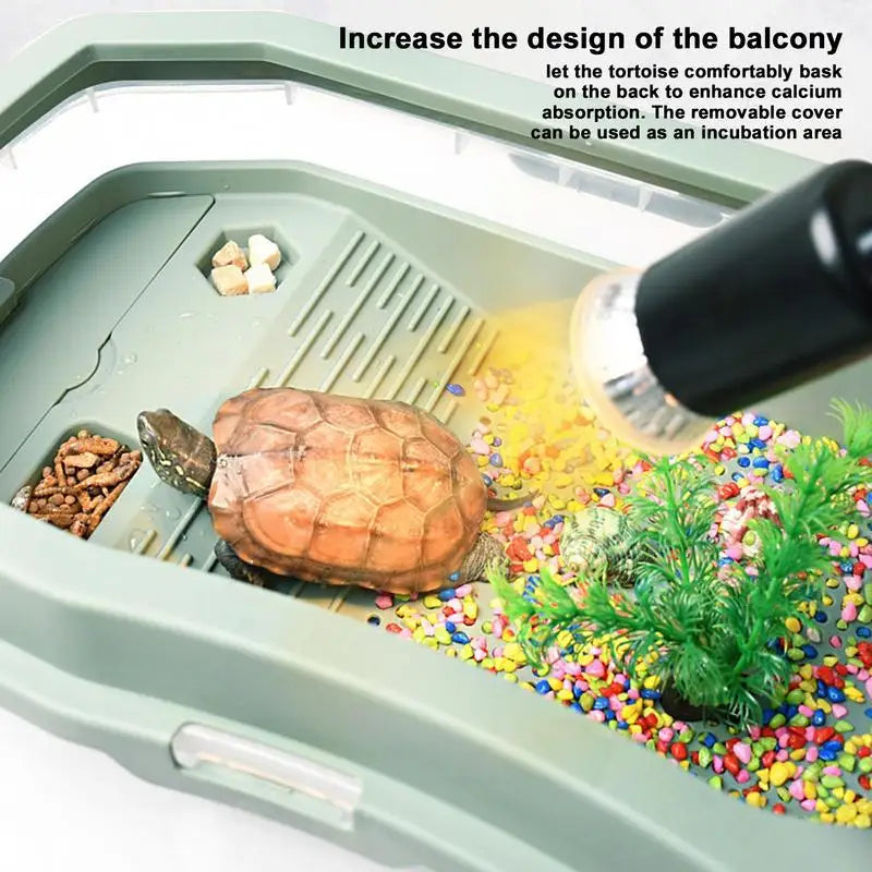 Turtle Tank Reptile Detachable House