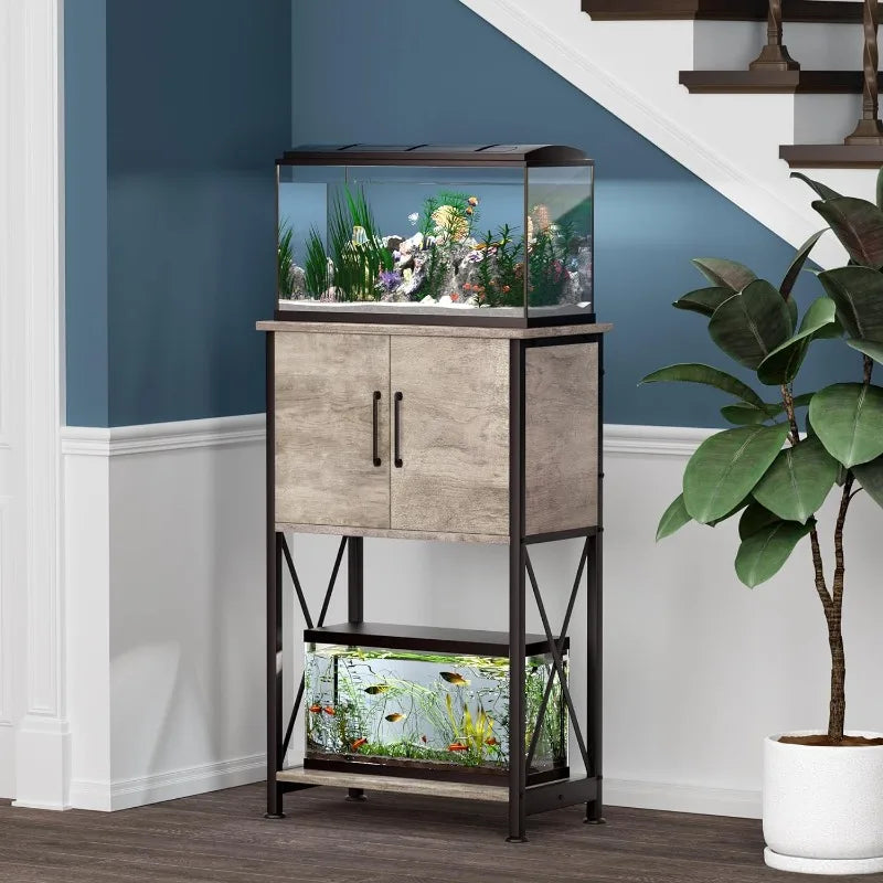 5-10 Gallon Fish Tank Stand, Metal Double Aquarium Stand