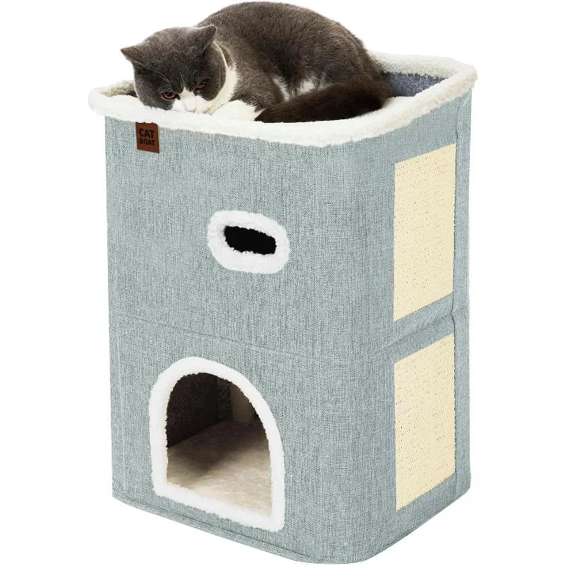 2-Story Cute Modern Cat Condo