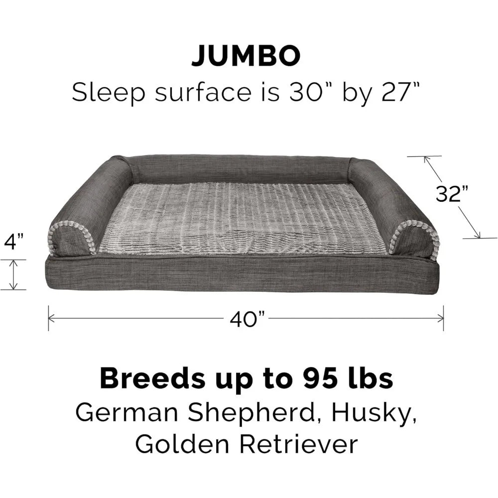 Removable Bolsters & Washable Cover, for Dogs Up To 95 Lbs