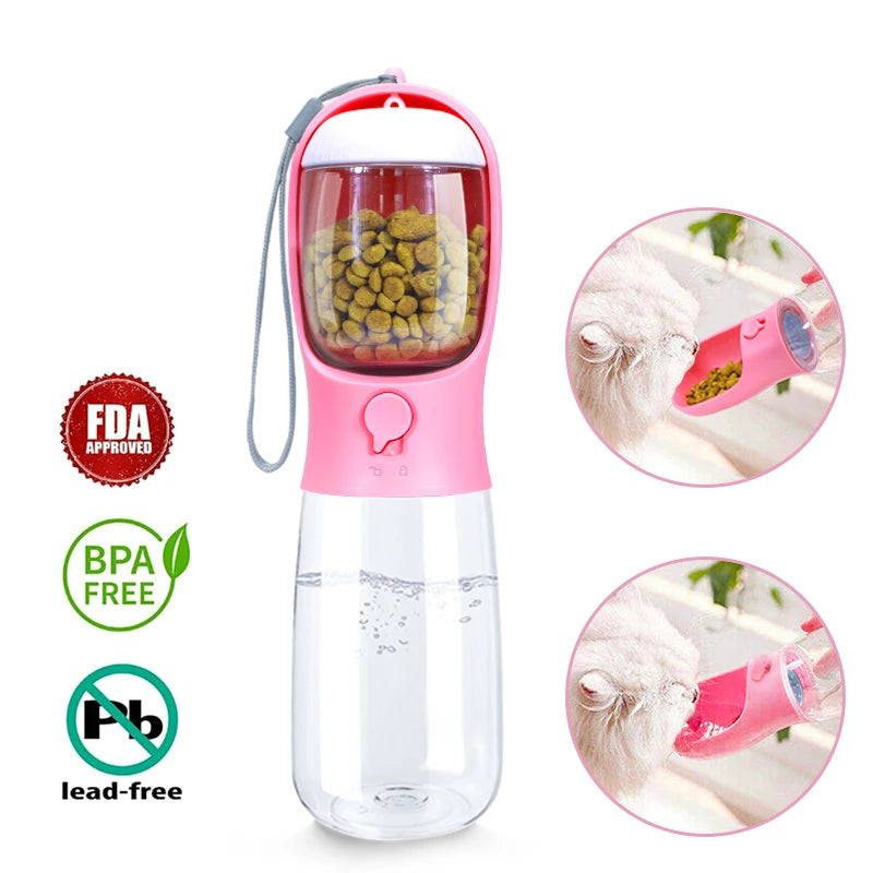 2 in 1 Portable Pet Dog Water and Food Bottle