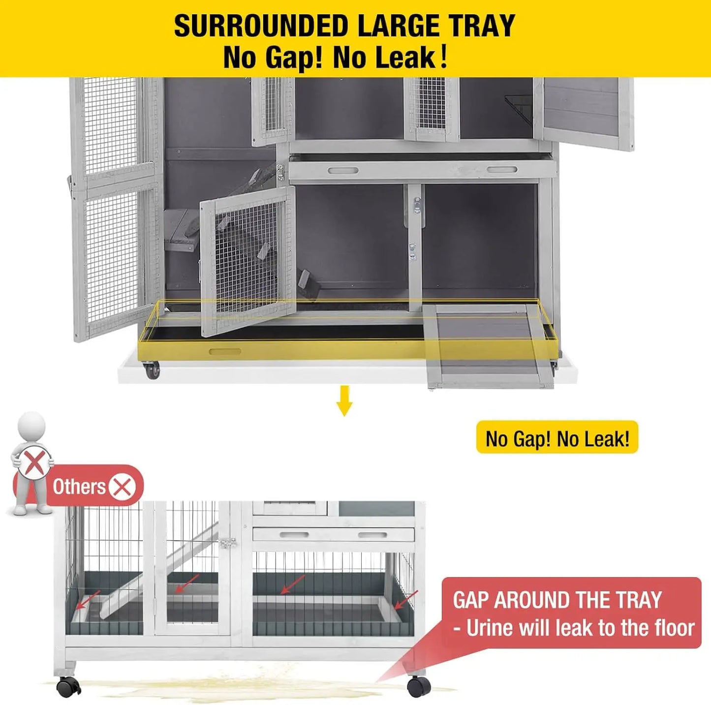 Indoor Rabbit Cage with Wheels