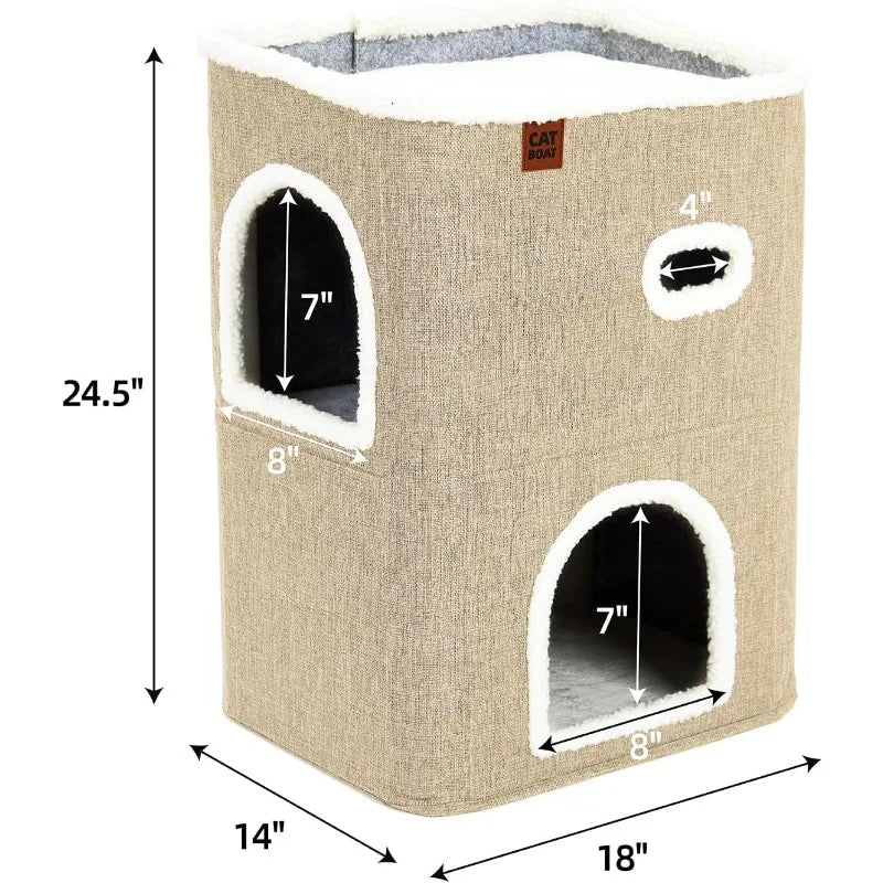 2-Story Cute Modern Cat Condo