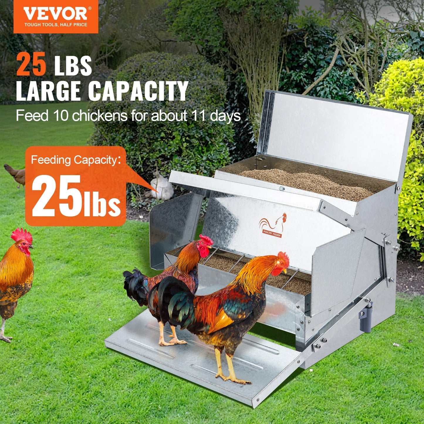 Automatic Chicken Feeder 25 lbs Capacity