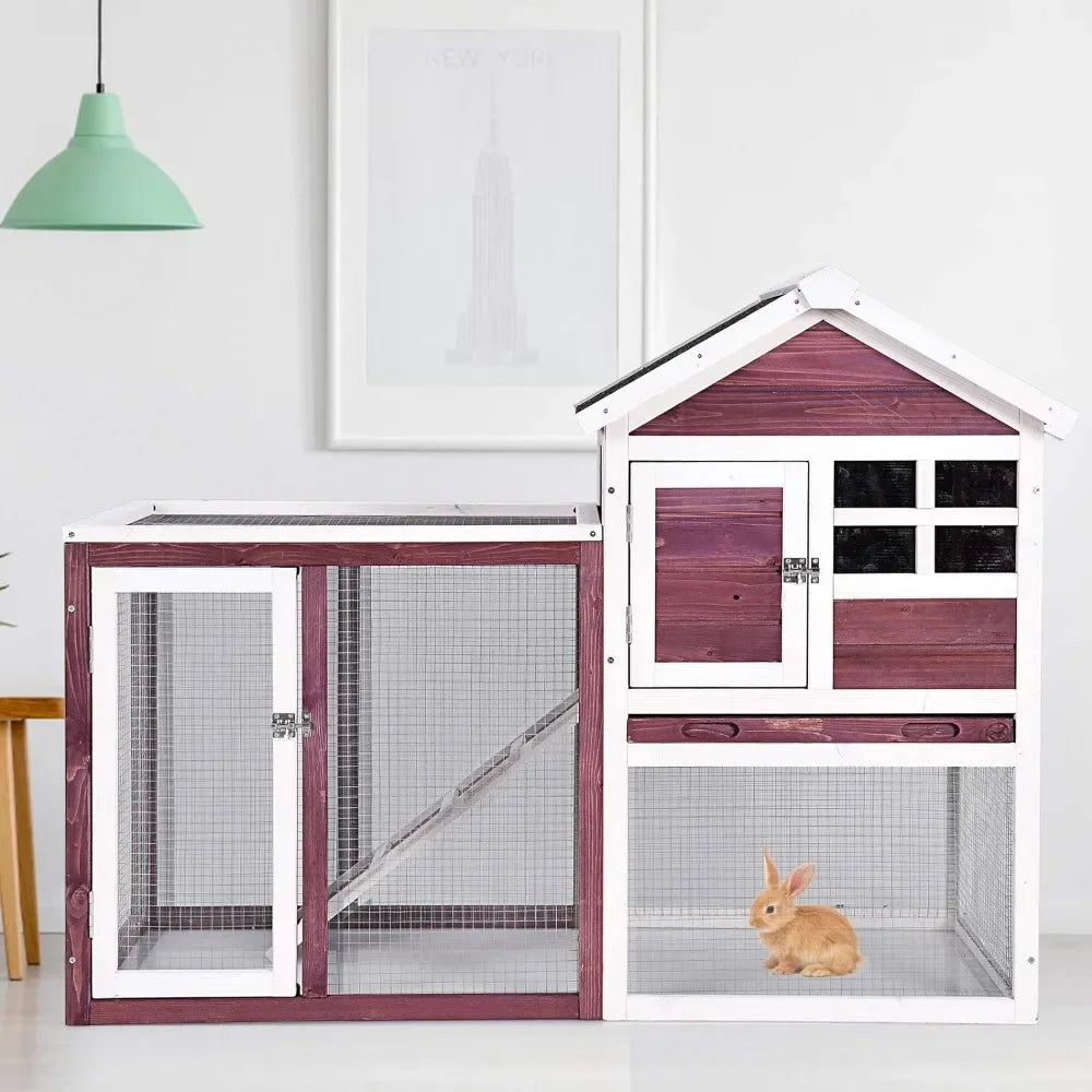 Rabbit Hutch Indoor Outdoor Bunny Cage