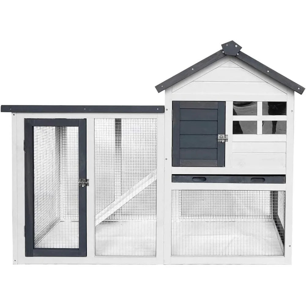 48''L Rabbit Hutch Indoor Outdoor Bunny Cage