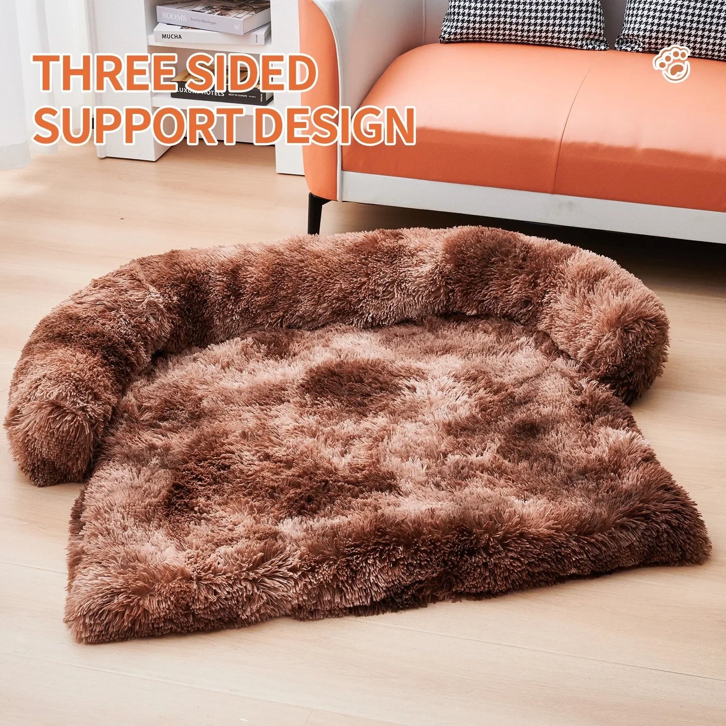 Calming Dog Bed Fluffy Plush Dog Mat for Furniture Protection