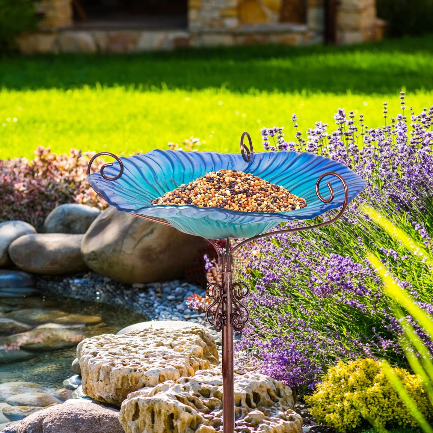 Glass Birdbath Fountain