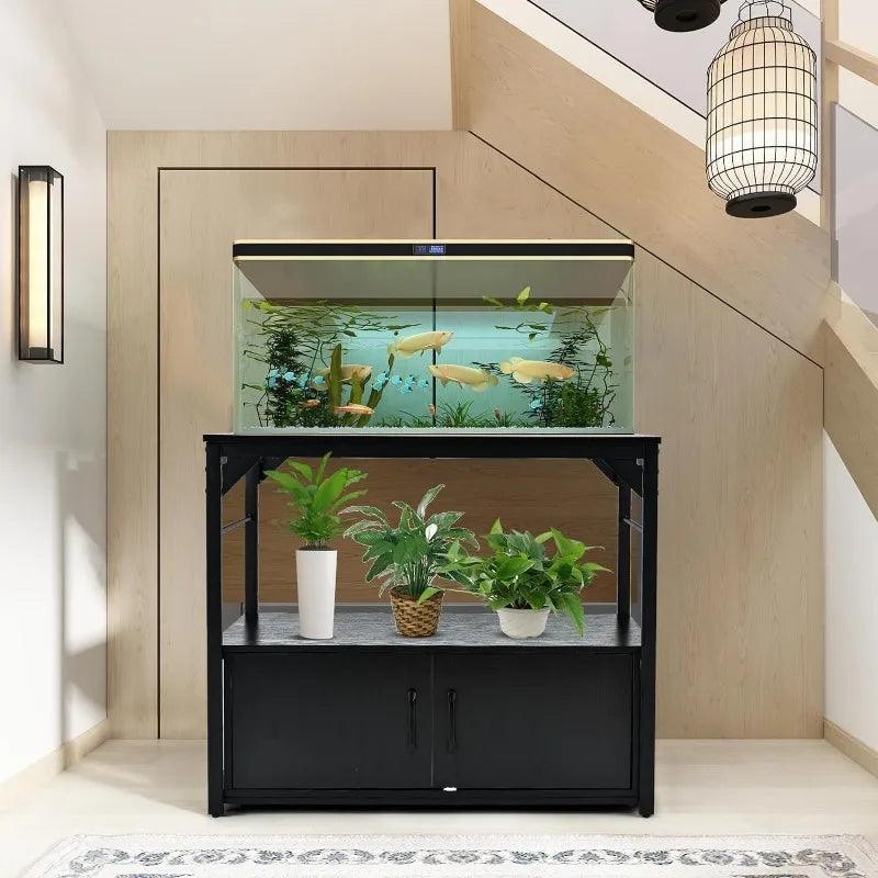 40 Gallon Fish Tank Stand Aquarium With Storage Cabinet